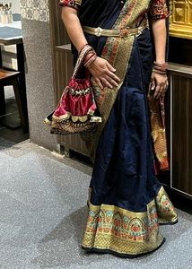 Maroon And Black Wedding Potli bag