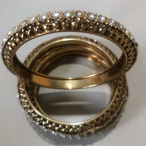 Elegant Gold Tone Bangle Set