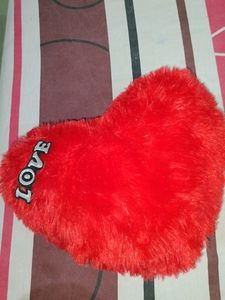 Red Heart Shaped Soft Pillow.