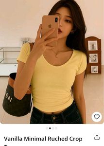 Vanilla Miniamal Ruched Crop Top