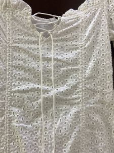 White Eyelet Mini Dress