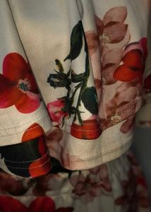 Floral Off Shoulder Cord Set With Pencil Skirt