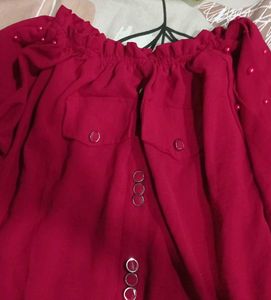 Red Off-Shoulder Top