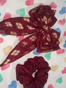 Hair Bow And Scrunchie