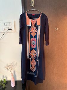 W | Stylish Navy Blue Kurta