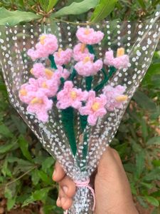 Cute Small Pink Flowers Crochet Bouquet 💐