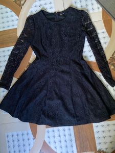 Black Lace Fit &amp; Flare Dress