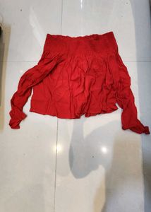 Forever 21 Red Off Shoulders Top