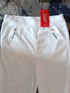 White Slip-on Slim Fit Jeggings for Women