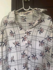 Floral Plaid Button-Down Shirt