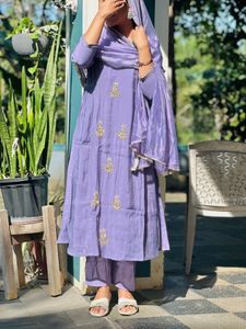 Elegant Yellow ,purple and blue Kurta Set