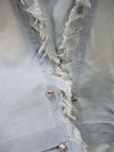 Fringed Denim Vest