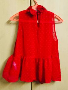 Red Ruffled Top