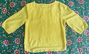Elegant Yellow Full-Sleeve Top