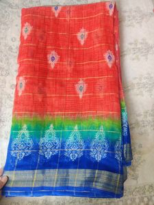 Red And Blue Saree