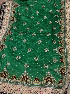 Emerald Green Diamond Work Saree