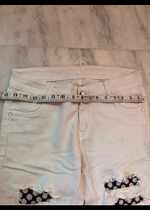 Rough Style White Jeans