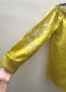 Embroidered Peasant Top