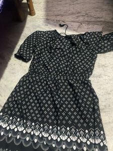 Black &amp; White Patterned Dress