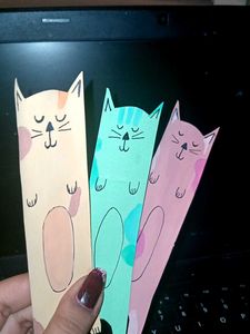 Cute Hand Painted Cat Bookmark