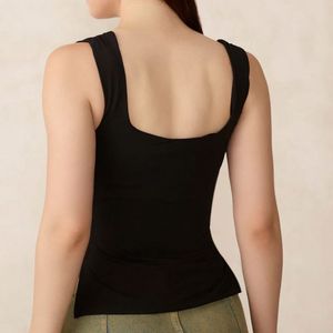 Black Sweatheart Neckline Tank
