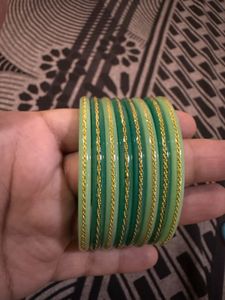 Green & Gold Bangle Set