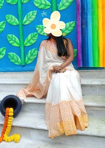 White And Yellow 💛 Saree For Women