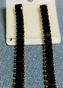 Black Linear Earrings
