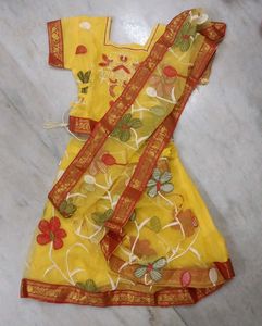 Cute Yellow Saree with blouse