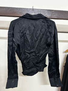 Zara Black Silky Wrap Top