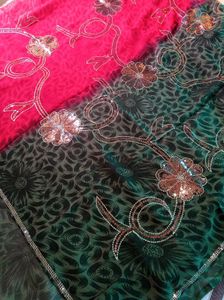 Embroidery Double Shades Saree