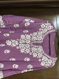 Embroidered Purple Kurta