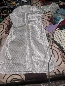 Elegant Silver Evening Gown