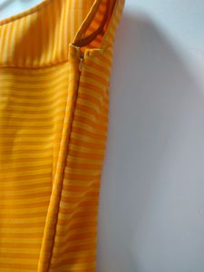 Mustard Yellow Ribbed Sheath Dress