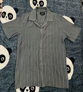 Striped Camp Collar Shirt