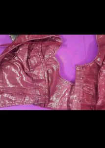 Red &amp; Gold Embroidered Fabric Saree