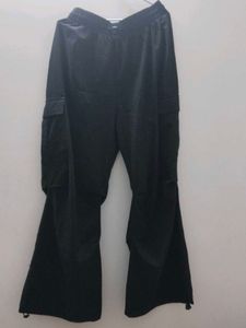 Black baggy parachute Pants
