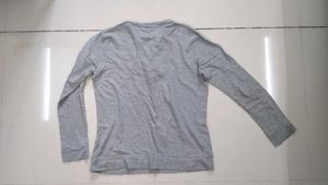 Lace-Up Gray Long Sleeve Top
