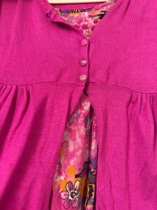 Magenta Dress &amp; Cardigan Set