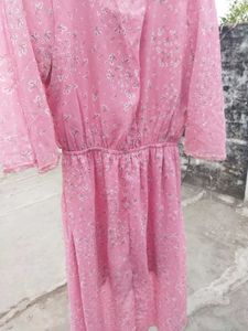Pink Floral Print Dress(Unused)
