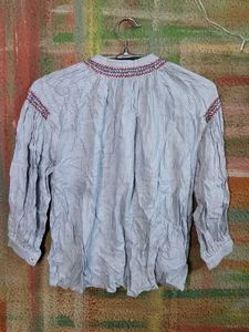 Striped Embroidered Top