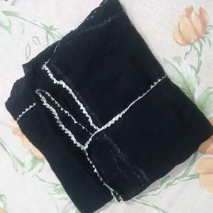 Rayon Black Dupatta With Silver Gotta.