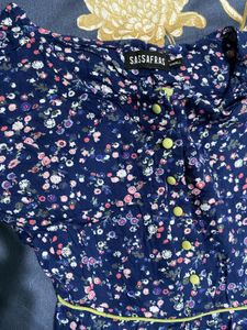 SASSAFRAS Floral Print A line Dress