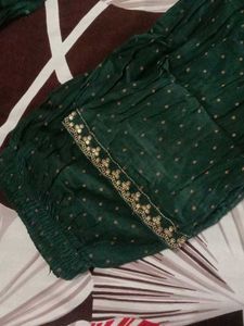 Green Embroidered Kurta Set