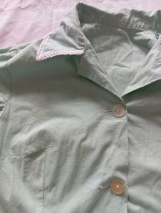 Vintage Green Button-Down Dress