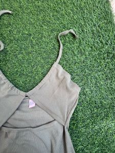 beautiful and sexy olive green colour dress