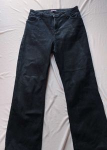 Black Flared Straight Jeans
