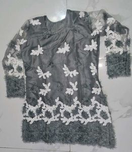 Grey Kurta and Plazzo Set