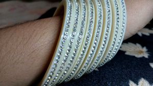 Elegant Stone-Studded Bangle Set