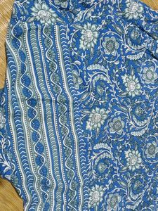 Blue Floral Print Top